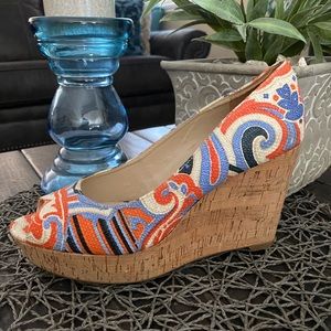 NINE WEST CORK WEDGE PEEP-TOE